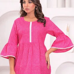 ANEKYA Floral Print Flared Sleeve Cotton Top-image-98