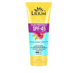 Lilium Sun Protection Spf-45 PA+++ UVA & UVB Anti Pollution Mattifying Gel Cream- 100 g-55