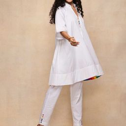 Gulabo by Abu Sandeep Women Relaxed Straight Leg Mid-Rise Slim Fit Trousers-picture-30