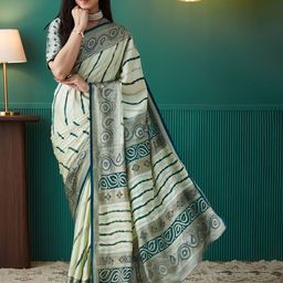 RACHNA Leheriya Printed Brasso Saree-image-31