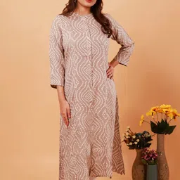 NEED APPARELS Women Bandhani Printed Bandhani Daily Cotton Straight Kurta-8