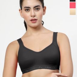 LILY Pack Of 3 Cotton Full Coverage Workout Bra Strops555-picture-6