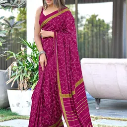 DIVASTRI Floral Ready to Wear Block Print Saree-picture-6