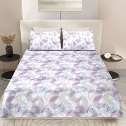Nivasam Pindrop Lavender & Pink Printed 200 TC King Bedsheet Set 2.28m x 2.54m-image-64