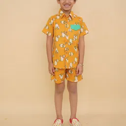 LITTLE GINNIE Printed Boys Shirt With Shorts-image-52