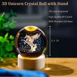 Awestuffs Yellow Printed Acrylic Spherical Table Lamp with Adjustable Cord and Bulb image 5