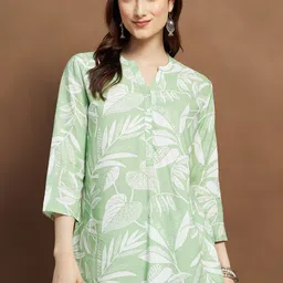Melange by Lifestyle Printed V-Neck Kurti-image-40