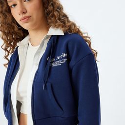 Koton Women Hooded Neck Front-Open Sweatshirt-image-56