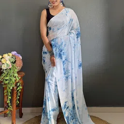 KALINI Tie and Dye Pure Chiffon Ready to Wear Saree-image-33