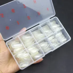 3 PCS Frosted Small Empty 10 Space Nail Art Tip Storage Organizer Box Case-image-23