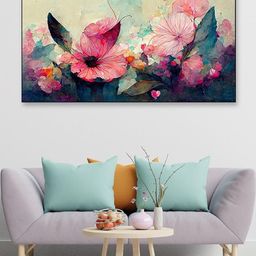 DEKORSTATION Multicoloured 1 Piece Canvas Floral and Botanical Wall Paintings-picture-57