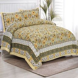 Myntra Elegant Homes Multi 220 TC Superfine Ethnic Motifs Cotton Queen Bedsheets-picture-45