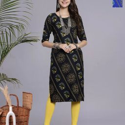 HERE&NOW Selection Of 2 Ethnic Motifs Printed Round Neck Straight Kurta-image-39
