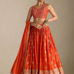 Soch Embroidered Zari Ready To Wear Lehenga And Blouse With Dupatta-image-87