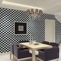 INDIAN ROYALS Black & White Checkered Self-Adhesive & Durable Wall Sticker-picture-24
