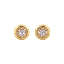 House of Pataudi Men Gold-Plated Textured Cufflinks-26