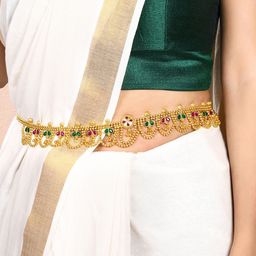 Peora Artificial Stones Studded Waist Chain Saree Accessories-18