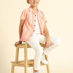 U.S. Polo Assn. Kids Boys Vertical Striped Cotton Casual Shirt-picture-24