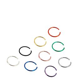 VAMA Unisex Set of 25 Metal Lip Nose Tongue Ring Stainless Steel Round Thin Studs-41