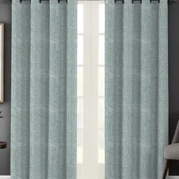 Nefertiti Home Blue & White 2 Pieces Abstract Printed Black Out Door Curtains-image-99
