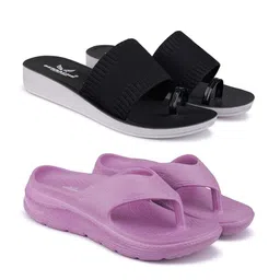 BERSACHE Pack of 2 Women One Toe Flats-picture-37