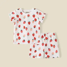 INCLUD Girls Printed Round Neck T-Shirt With Shorts-image-109