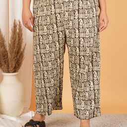 Indietoga Women Printed Comfort Easy Wash Trousers-image-65