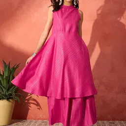 InWeave Women Lurex Kurta With Palazzo-picture-35