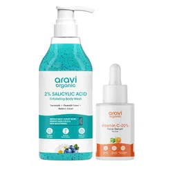 Aravi Organic Set Of 2 Vitamin C Face Serum- 30 ml & Exfoliating Body Wash- 300 ml-picture-17