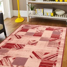 MODEFE Peach-Coloured Abstract Anti-Skid Nylon Carpet-image-77