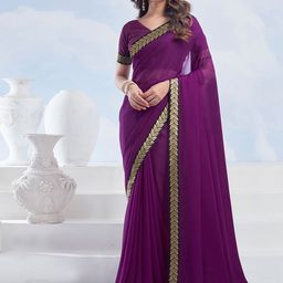 HERE&NOW Woven Design Pure Georgette Saree-picture-22