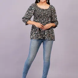 OH MI DIOS Women Floral Printed Peplum Top-image-25