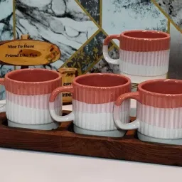 unique tea/cup set | Ideal for Daily Use, Gifting, Occasions.solid Big size_ Stoneware, Ceramic Coffee Mug-image-3
