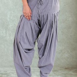 Mytrendzs Grey Pure Cotton Pleated Patiala Salwar-image-63