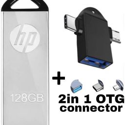 HP Flash Drive 128 GB OTG Drive Compatible with Audio Player, Desktop Computer, Laptop, Mobile, Netbook, Tablet USB 2.0, USB 3.0 Metal Case-image-97