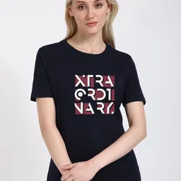 Moda Rapido Women Typography Printed Round Neck Cotton T-shirt-picture-49