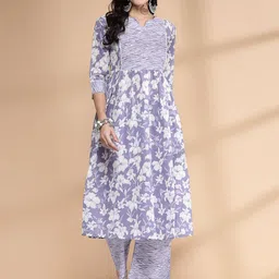 LARGISH Printed Pure Cotton Kurta With Trousers Set-picture-15