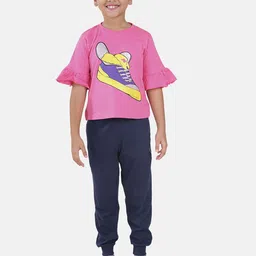 KiddoPanti Girls Printed T-shirt-picture-2