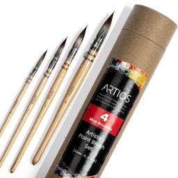 Mop Brush for Painting - Premium Watercolor Brush Set with Brush Holder-16
