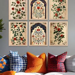 Kotart Brown & Red 6 and more Piece Wood Floral and Botanical Wall Paintings-picture-13