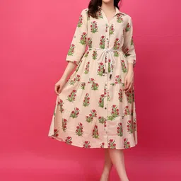 RANGRIWAZ Floral Fit & Flare Midi Dress-image-98
