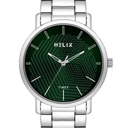 Helix Men Brass Dial & Stainless Steel Bracelet Style Straps Analogue Watch TW053HG02-10