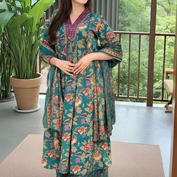 Anni Designer Women Floral Printed Regular Kurta Palazzos With Dupatta-picture-14