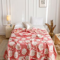JC HOME Red & White Cartoon Characters AC Room 350 GSM Double Bed Quilt-image-75