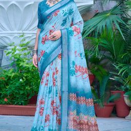 Moda Rapido Floral Designer Block Print Saree-picture-3