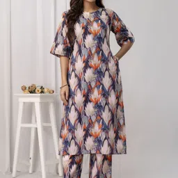 Anouk Women Floral Printed Regular Pure Cotton Kurta with Trousers-picture-36