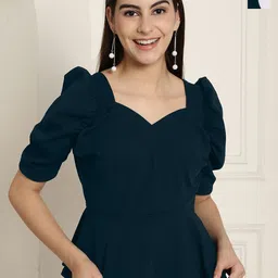 Tromko Women Pack of 2 Puff Sleeve Peplum Top-picture-41