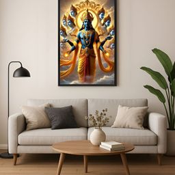 999Store Black & Blue Canvas Religious Wall Paintings-image-79