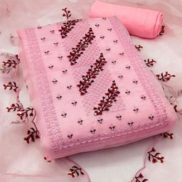 SAINOOR Embroidered Organza Unstitched Dress Material-picture-36
