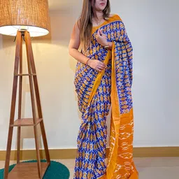 HERE&NOW Pure Cotton Bagru Saree-picture-41